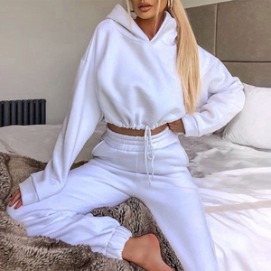 Ensemble de survêtement personnalisé 2 pièces sweat à capuche et joggeurs de sport pour femmes survêtement d'hiver à la mode surdimensionné pour femme survêtement - Product Image 4