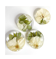 Dessous de verre en résine époxy Tasse à thé Fleur Dessous de verre en résine fait à la main Aspect royal Disponible Dessous de verre en résine