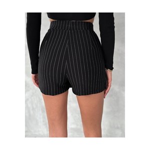 Gonna con spacco a righe nera da donna - Product Image 2