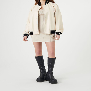 Chaqueta de béisbol de satén personalizada de alta calidad para hombres y mujeres Reversible con estampado de patrón sólido bordado abrigo de invierno - Product Image 2