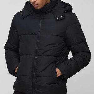 เสื้อแจ็กเก็ตมี2025สำหรับผู้ชายผ้าขนปลาปักเป้าผ้าโพลีเอสเตอร์/ ผ้าฝ้ายแบบกำหนดเองได้สีดำทันสมัย - Product Image 1