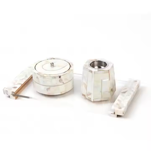 Quemador de incienso con incrustaciones de Capiz de perla madre árabe religioso hecho a mano elegante para quemadores Bakhoor Ramadan y Eid Mubarak Bakhoor 2025 - Product Image 1