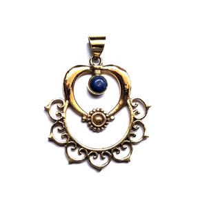 Pendentif en pierre de Lapis de style bohème Charms Collier infusé en laiton avec un design séduisant en laiton - Product Image 3