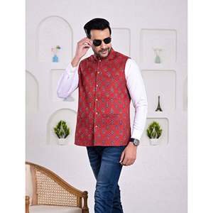 Veste d'hiver décontractée pour homme 100% coton imperméable avec fermeture éclair, col à capuche et décoration à motifs brodés - Product Image 5