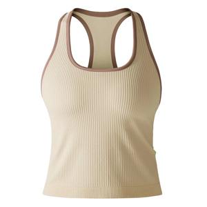 Custom Wholesale Women Seamless Sports <b>Bra</b> High Neck Embroidered Shockproof Running Yoga Fitness <b>Tank</b> <b>Top</b> - Product Image 2