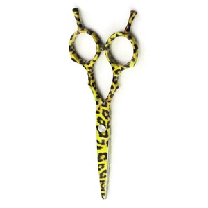 Ciseaux de salon de coiffure en acier inoxydable revêtus de papier personnalisés ciseaux de coiffeur élégants avec double repose-doigt lame droite tranchante - Product Image 3