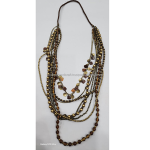 Colliers de perles en bois naturel forme ronde sur mesure Design classique bijoux de mode collier en bois africain pour les filles fêtes utilisation - Product Image 2