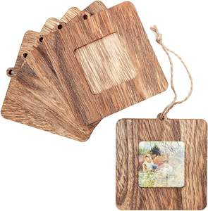 Marco de fotos de madera Adornos de árboles de Navidad Marcos DE FOTOS cuadrados (3,5 en 6 paquetes) - Product Image 2