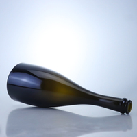 Bouteille de champagne en verre de couleur olive, forme ronde, fond fin, col arqué, bouchon couronne, 650 ml, 500 ml, 750 ml, vente directe d'usine, personnalisable