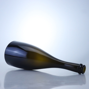650ml 500ml 750ml Factory Direct Sales Customized Round Shape Thin Bottom Arc Neck Olive Color Crown Cap <strong>Champagne</strong> Glass <strong>Bottle</strong> - Product Image 2