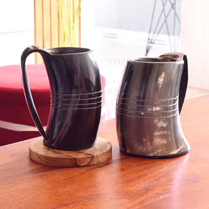 Mug à boire Viking en bois vintage, tasse à café à double paroi, mug à bière, cadeau de Noël, baril en bois avec vente - Product Image 2