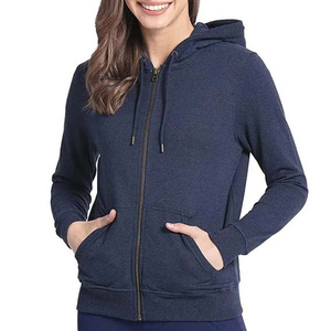 Top Trending Winter Women's Transpirable 100% Cotton Zipper Hoodies Quick Dry Front Custom Logo Precio bajo - Product Image 1
