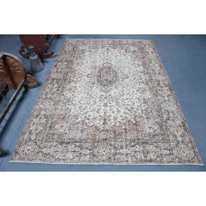 Tapis turc vintage 5,4x8,3 pi (166x252 cm), tapis marron à motifs floraux - Product Image 1