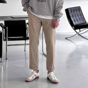 Pantalones de hombre estilo coreano pantalones casuales de corte recto para hombre Unisex 4 vías de algodón elástico pantalones diarios Streetwear pantalones básicos H4006 - Product Image 6