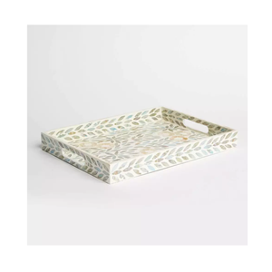 Plateaux rectangulaires artisanaux de luxe en nacre, magnifiques plateaux de Table, plateau de service haut de gamme - Product Image 1