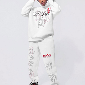 Haute qualité 100% polyester décontracté solide motif respirant polaire hiver survêtement pour hommes manches longues impression de Logo personnalisé - Product Image 1