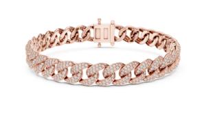 Luxury 18Kt Yellow & White Gold Cuban Link <b>Bracelet</b> Pave Set Lab Grown <b>Diamonds</b> IGI Certified Trendy Unisex for Parties - Product Image 6