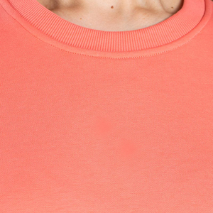 Sweat-shirt en molleton pour femme, imprimé, couleur corail, surdimensionné, super peigné, bio-lavé, pré-rétréci, ourlet côtelé Derby, vente en gros - Product Image 2