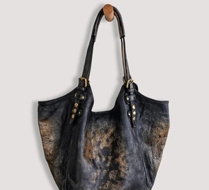 Beautifully Handmade Black Leather Hobo, Oversized Soft & Slouchy Hobo, One of Kind Luxury Vintage Leather - Product Image 1