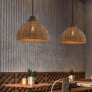 Abat-jour décoratif en rotin tressé, vente en gros, couvercle de lampe suspendue en jonc de mer pour la décoration de la maison, des restaurants et des hôtels - Product Image 4