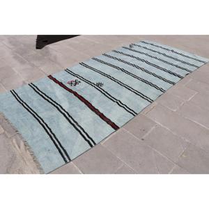 Alfombra Turca Grande, Alfombra Vintage de 4.8x10.8 pies, Alfombra de Lana Azul - Product Image 3