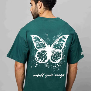 เสื้อยืดยูนิเซ็กส์ผ้าฝ้าย100% สไตล์อเมริกันขนาดใหญ่พิมพ์โลโก้ออกแบบได้ตามที่ต้องการ - Product Image 1