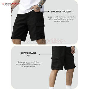 Pantalones cortos Cargo de estilo casual para hombre, pantalones cortos utilitarios de algodón 100% con diseño de bolsillo práctico y ajuste holgado para actividades al aire libre - Product Image 5