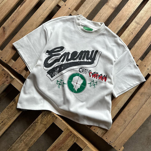 เสื้อยืดผ้าฝ้ายโอเวอร์ไซส์100เปอร์เซ็นต์สำหรับผู้ชายเสื้อยืดพิมพ์ลายสกรีน300 GSM รุ่นเฮฟวี่เวท - Product Image 2