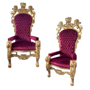 Chaises de trône rouge et or Fauteuils de meilleure qualité Chaises de trône de lion en bois pour la fabrication de meubles de mariage en Indoenesia - Product Image 5