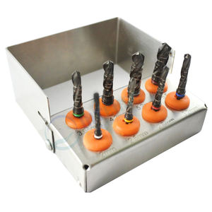 Kit de Fresas Dentales Eléctricas de Alta Calidad, 8 Piezas, Recubiertas de Titanio, Color Negro, Herramientas de Implante Quirúrgico, Certificación CE, Oral - Product Image 4