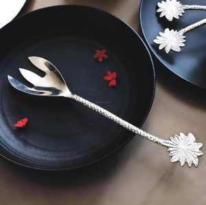 ชุดเสิร์ฟมือจับลายมะพร้าวสีเงิน (แพ็ค 3) - Product Image 2