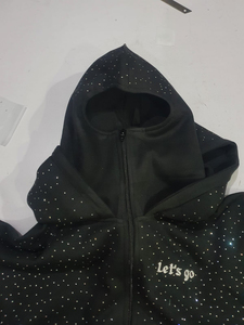 เสื้อฮู้ดซิปแบบคลุมหน้าสไตล์นินจา ประดับคริสตัล ผลิตตามสั่ง ขายส่ง ทรงหลวม ใส่ได้ในฤดูหนาว คุณภาพสูง แฟชั่นทันสมัย ไซส์ใหญ่พิเศษ สำหรับผู้ชาย - Product Image 4