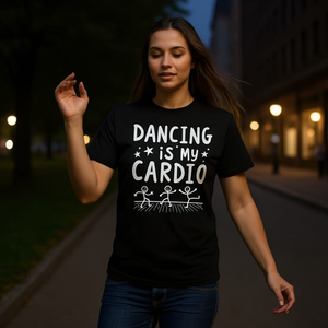 T-shirt Dancing Is My Cardio noir à col rond unisexe taille adulte S M L XL XXL - Product Image 3