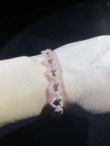 Cœur glacé personnalisé pour bracelet 27mm Moissanites VVS1 testeur de diamant en argent sterling 925 massif Hip Hop bracelets porte-bonheur à la mode - Product Image 3