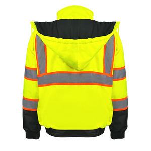Chaqueta de seguridad con logotipo de tamaño personalizado a precio de fábrica 2025, chaqueta de seguridad Oxford duradera y forro polar cálido, chaqueta de seguridad reflectante alta - Product Image 6