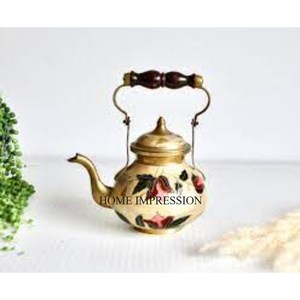 Newly Arrival Home & Hotels Table Centerpiece Brass Tea Pots for Serving Coffee &Tea Kitchenware Dinnerware Supplies From India - Product Image 2