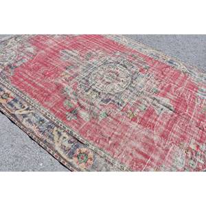 พรมขนสัตว์ตุรกีแนววินเทจผ้า6FT ต่อสีแดงพื้นที่ขนาดใหญ่9in x 10FT 9in สี่เหลี่ยมผืนผ้าห้องโถงสำหรับห้องนอนหรือเตียงด้านข้าง - Product Image 5