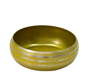 Tazón redondo chapado en oro con textura martillada de lujo de primera calidad, diseño moderno, vajilla al por mayor barata, tazón para servir en restaurante - Product Image 1