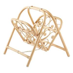 Revistero de ratán de bambú hecho a mano con asa Revistero de mimbre Artesanía de Vietnam Cesta de almacenamiento de libros de algas marinas tejidas - Product Image 6