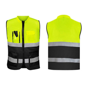 Chaleco de Seguridad Reflectante de Alta Visibilidad con Múltiples Bolsillos, Uniforme de Guardia de Seguridad, Chaqueta de Trabajo de Poliéster para Hombre, con Cierre - Product Image 2