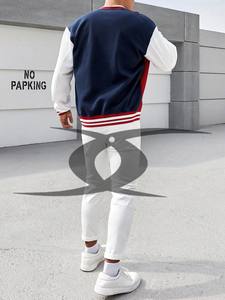 Personnalisé Hommes Vintage Varsity Veste Patchwork En Cuir Broderie Patches Collège Baseball Letterman Couleur Hiver Mouton Bouton - Product Image 6
