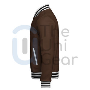 Nuevas chaquetas universitarias de cuello levantado a la moda para hombres y mujeres, ropa informal de diseño personalizado con logotipo frontal para béisbol universitario Letterman - Product Image 3