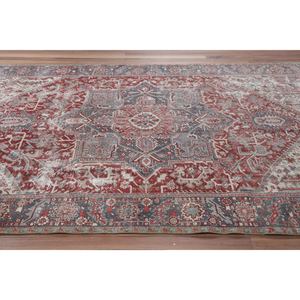 Alfombra Vintage de 7.8x9.4 pies, Alfombra Turca Extra Grande, Alfombra de Lana Geométrica Roja y Azul - Product Image 3