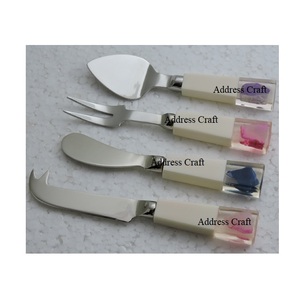 Eco Material 18/8 <b>Cheese</b> <b>Set</b> With Resin Handle Stainless Steel Cutlery Decorative Handle <b>Cheese</b> Cutting Tool Tableware Flatware - Product Image 1