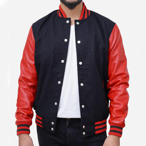 Logo personnalisé de haute qualité brodé College Baseball Letterman Varsity Jacket avec manches en cuir manches longues pour l'hiver - Product Image 1