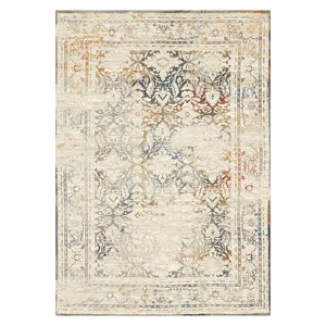Alfombra de chenilla lavable a máquina con estampado digital tradicional anatólico en terracota dorado, antideslizante, modelo LXDP-0291 de RUGS DEPOT, venta al por mayor. - Product Image 1