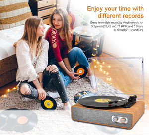 TE-2018 Nouvelle conception de haute qualité, platine vinyle vintage avec haut-parleurs intégrés sur le dessus de la table, cartouche à aimant mobile, Bluetooth - Product Image 4