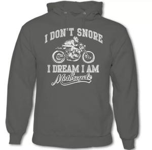 Je ne ronfle pas je rêve que je suis une moto hommes drôle motard à capuche moto vélo pull à capuche pour hommes MS-HD-2576 - Product Image 1