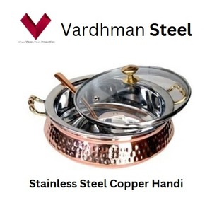 Classique nouveau Design acier inoxydable cuivre Kadhai cuivre fond cuisinière à gaz Compatible lave-vaisselle compagnon de cuisson - Product Image 4