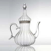 Pichets à boire en verre Théière marocaine résistante à la chaleur Théière à café en verre martelé arabe